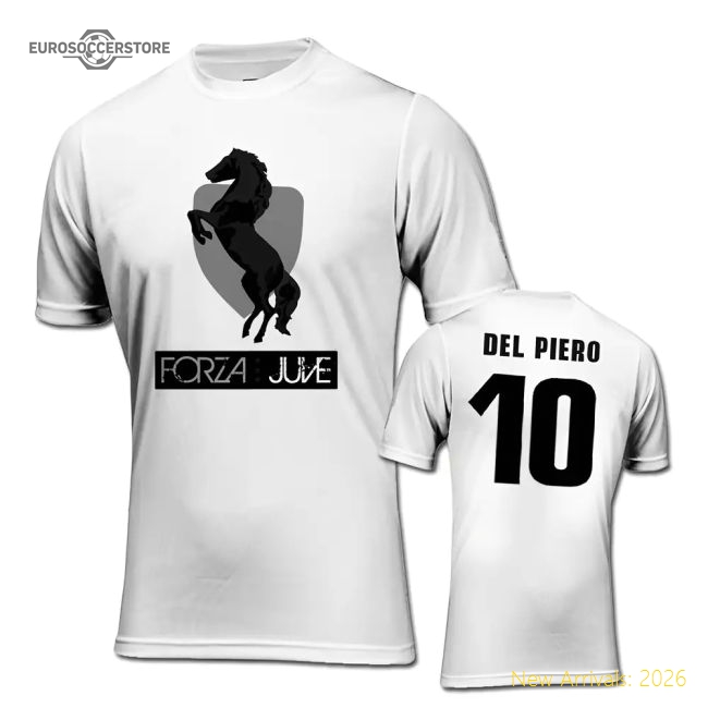 High-Quality Forza Juventus T-Shirt (White) - Del Piero 10