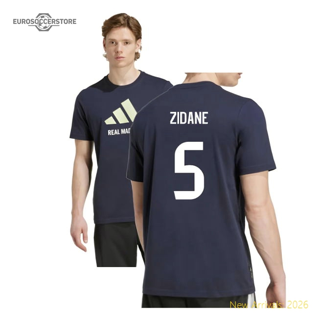 2025-2026 Real Madrid Seasonal Graphic Tee (legend Ink) (zidane 5)