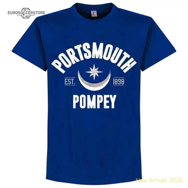 Outstanding Portsmouth Established T-shirt - Royal - Reasonable Price