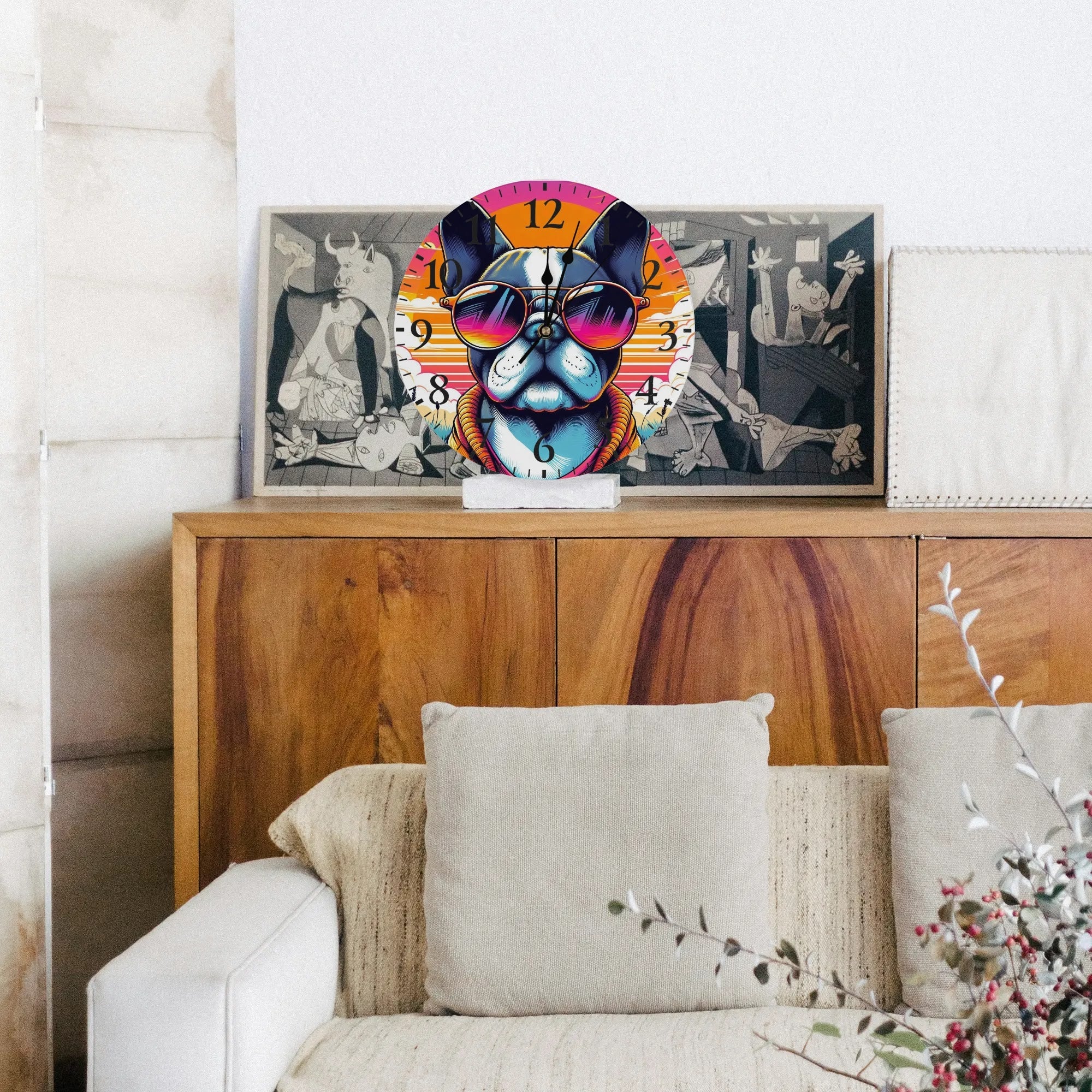 French Bulldog Willow Frameless Wall Clock Durable Dog Item