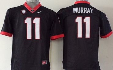 Men's Georgia Dawgs Black 2014 premium Aaron Murray #11 official