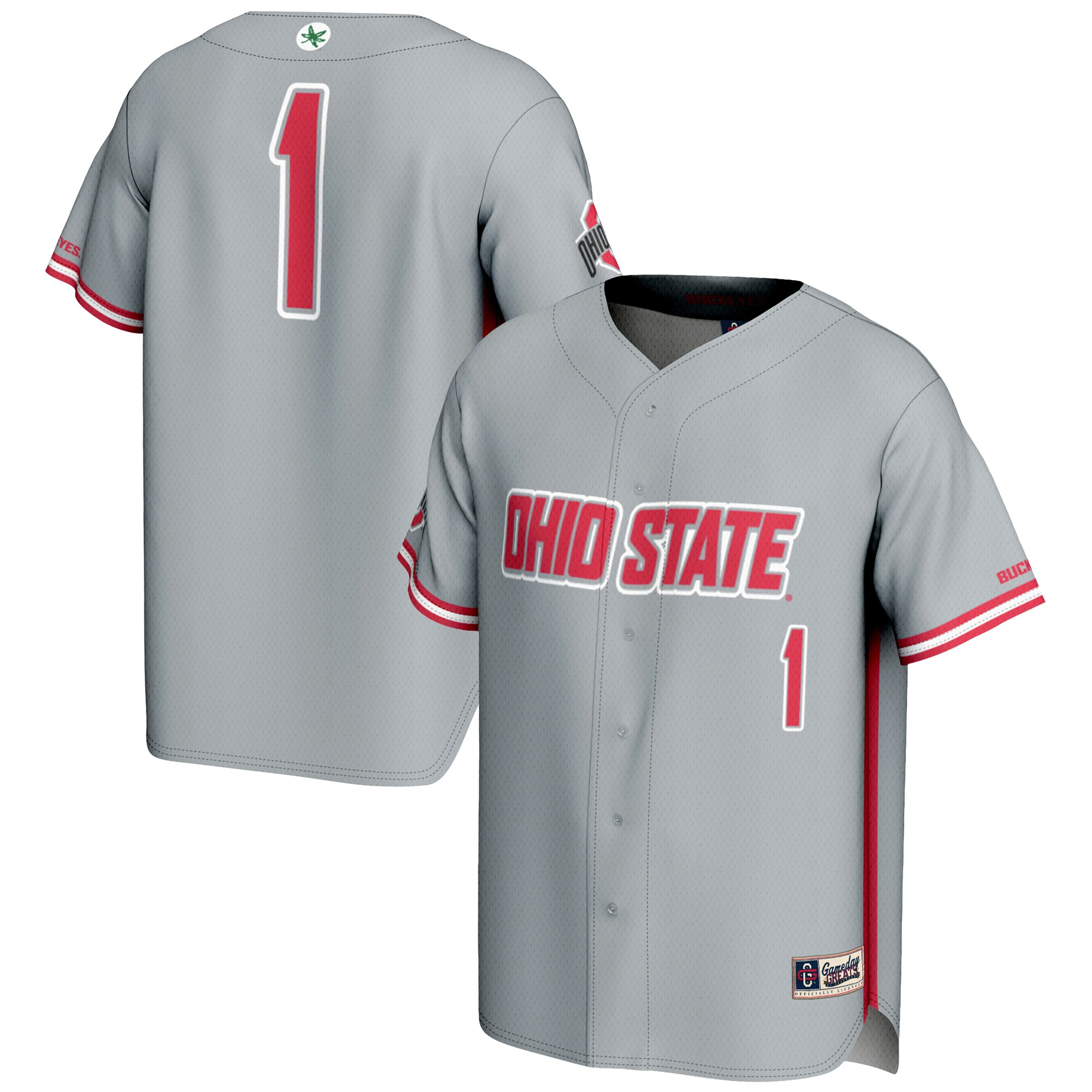 [DDG] Ohio State Buckeyes GameDay Greats Youth Lightweight Baseball Jersey - Gray