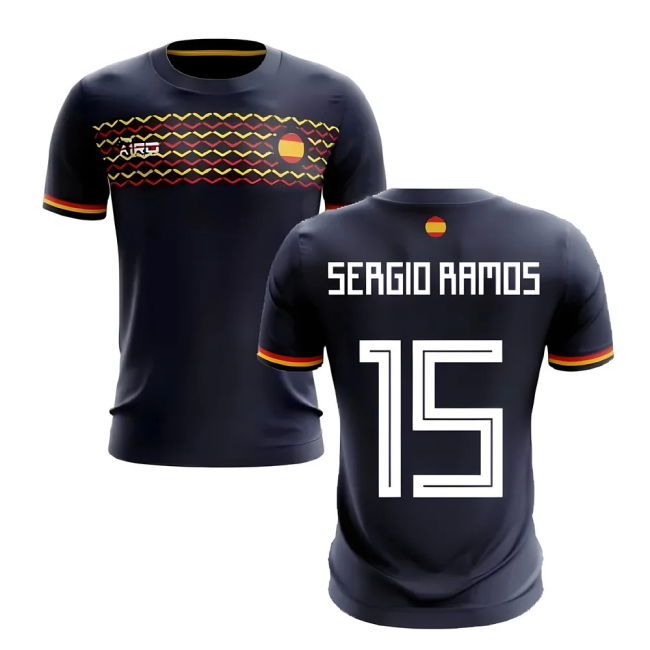 Spain First Team High Performance Away Player Jersey (Sergio Ramos 15)
