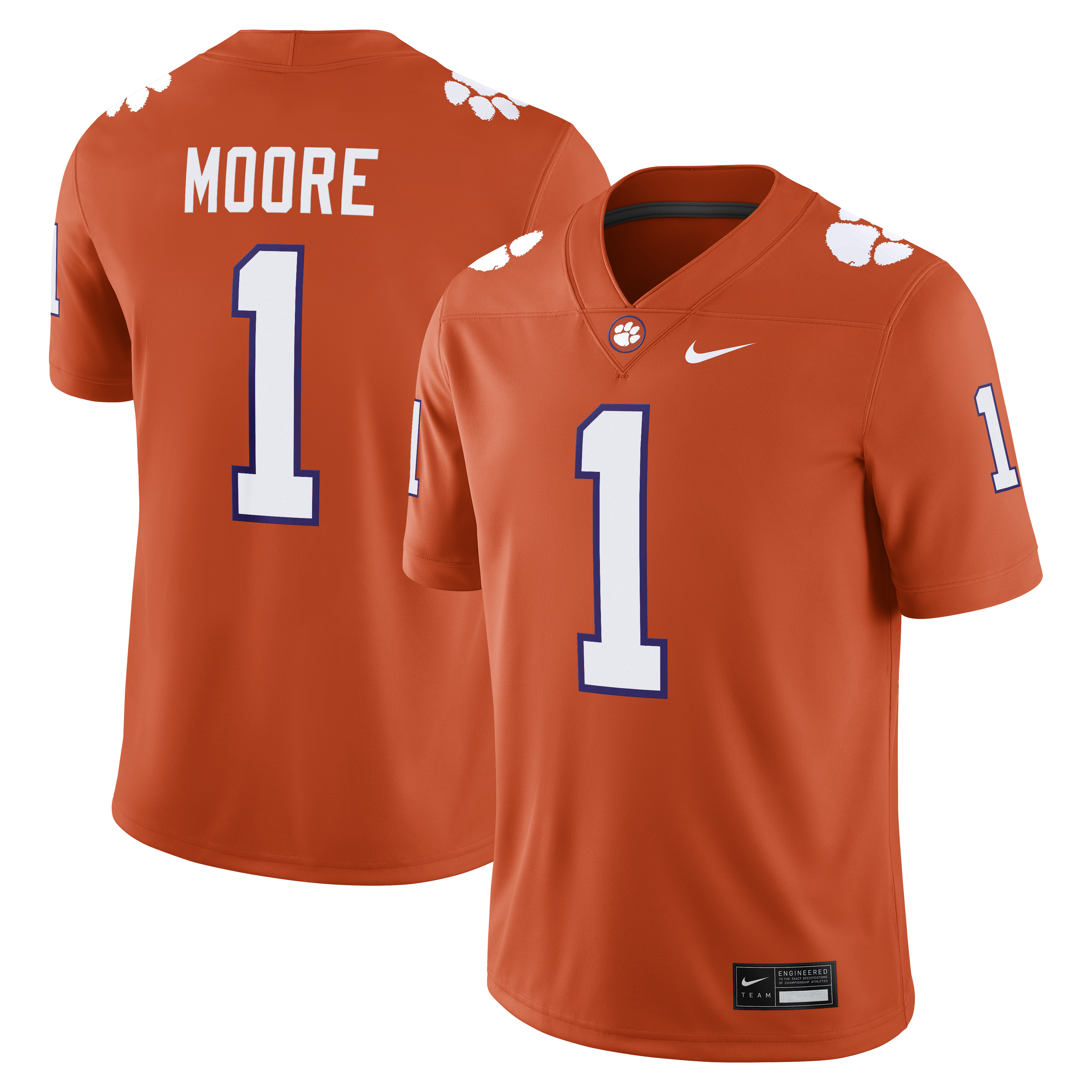 [DDG] T.J. Moore Clemson Tigers Game Football Jersey - Orange