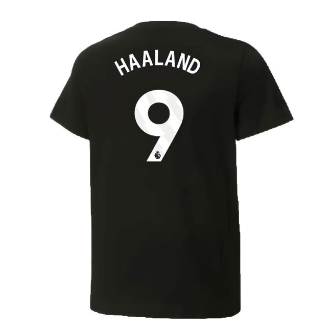 2024-2025 Man City T-shirt (Black) (Haaland 9) (Black) | Value for ...