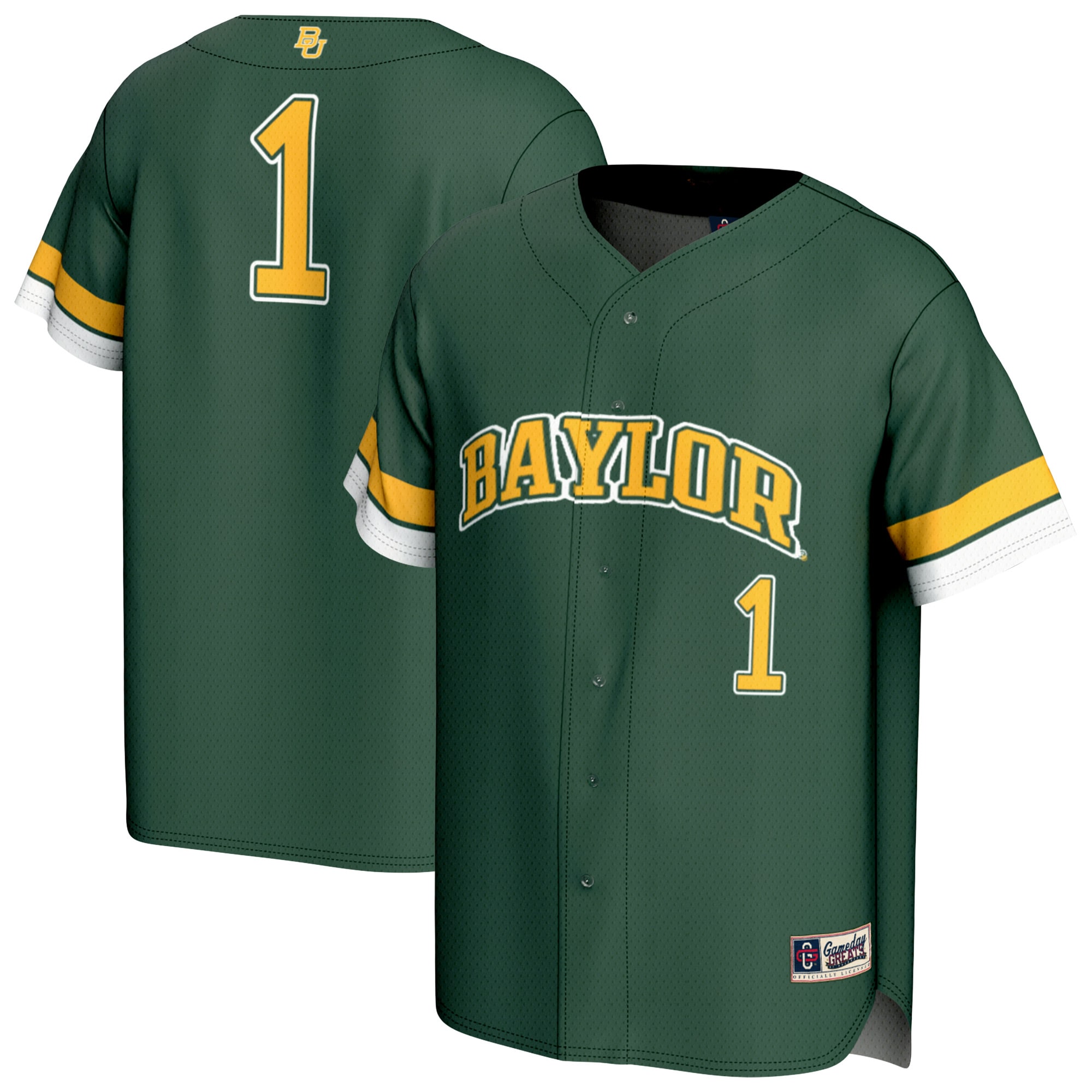 [NJP] Women's Baylor Bears GameDay Greats Lightweight Collegiate Baseball Fashion Jersey - Green