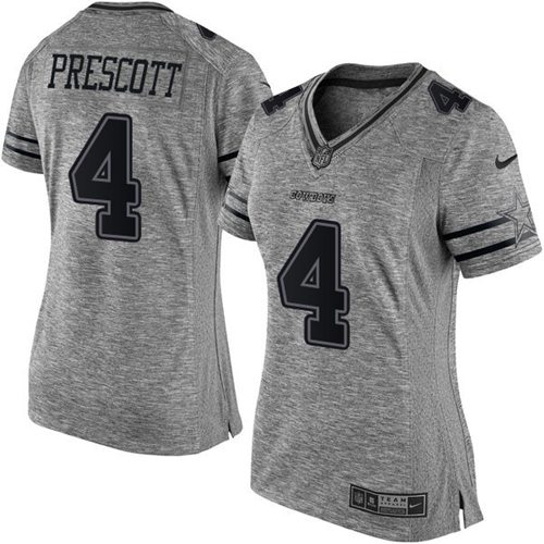 Official NFL s Cowboys #4 Dak Prescott Gray Limited Jersey - NFL Li...