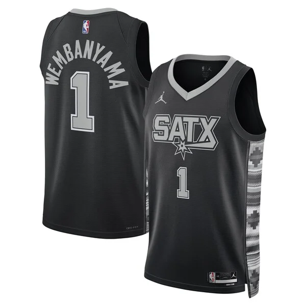 Victor Wembanyama SAS Official Swingman Jersey - Black - Fan Favorite