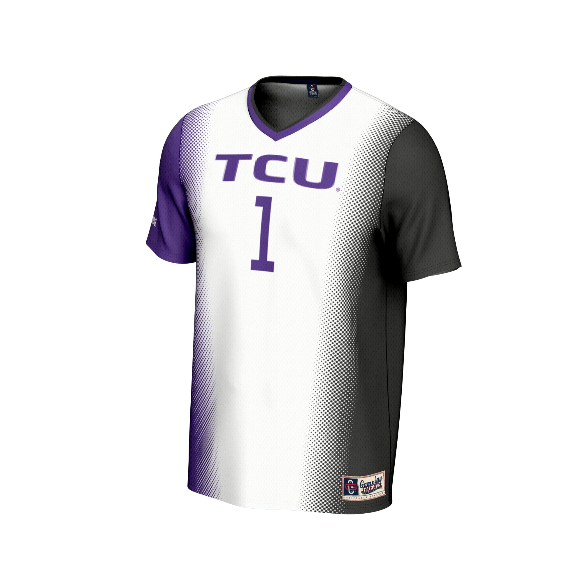 #1 TCU Horned Frogs GameDay Greats Unisex Lightweight Soccer Fashion Jersey - White