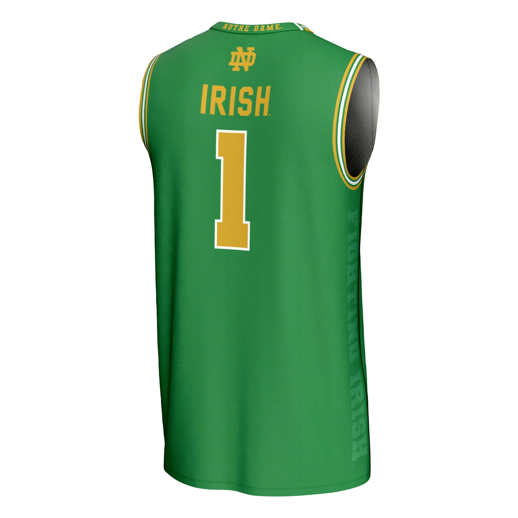 [NJP] Notre Dame Fighting Irish GameDay Greats Youth Icon Print Lightweight Basketball Fashion Jersey - Green