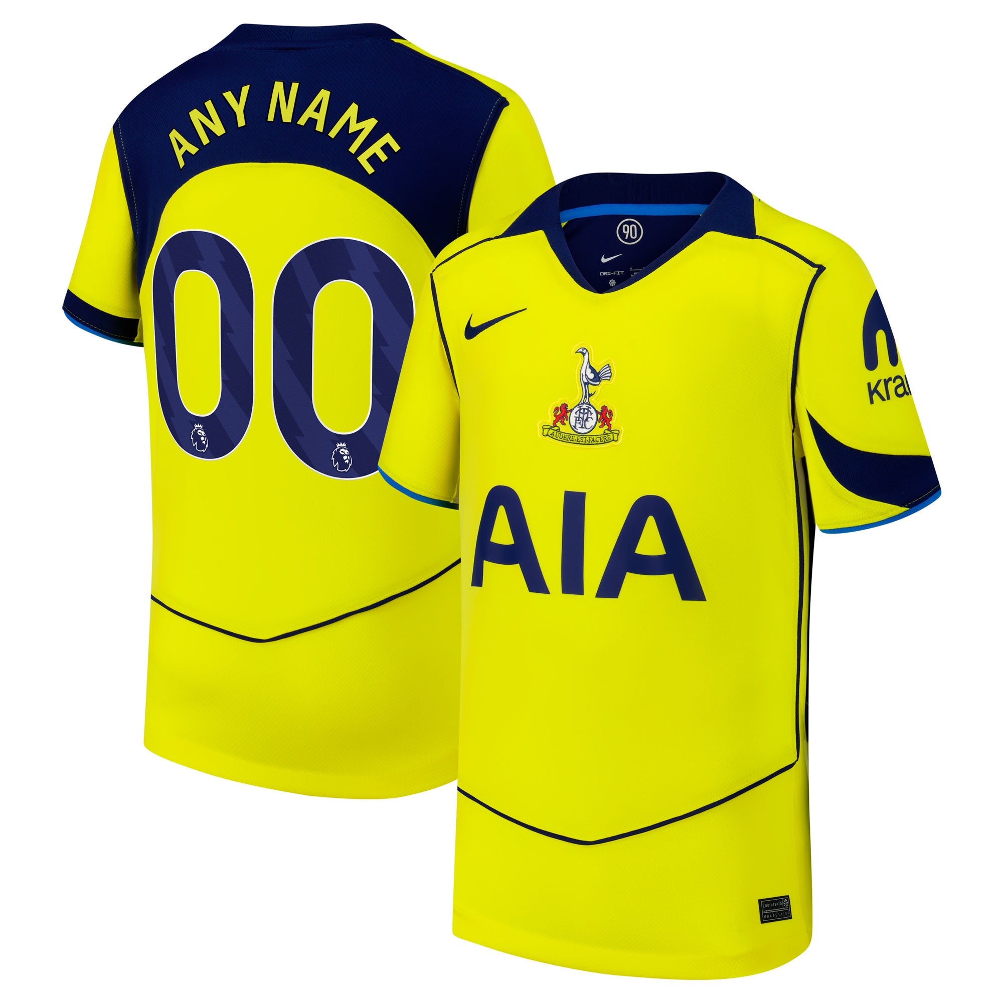 [JED] Tottenham Hotspur Youth 2025/26 Third Replica Custom Jersey - Yellow