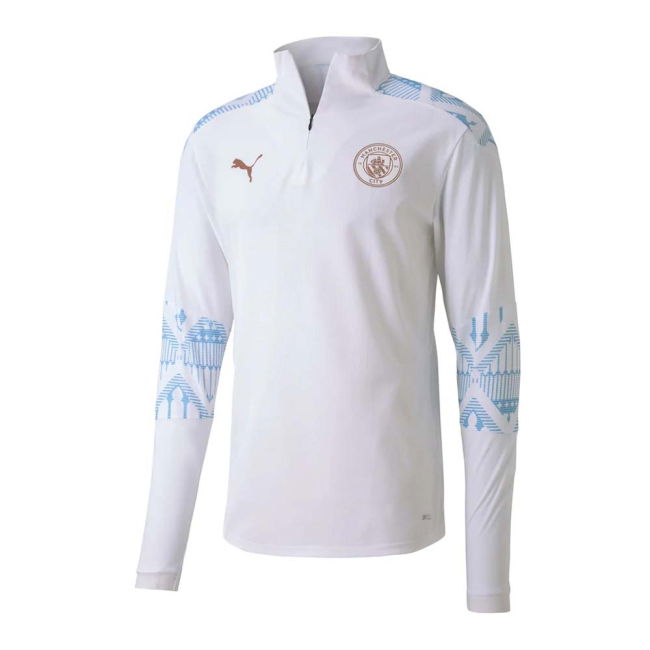Women's 2020-2021 Man City Stadium 1/4 Zip Top (White)
