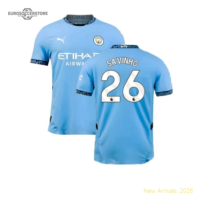 2024-2025 Man City Home Authentic Shirt with packaging (Savinho 26)