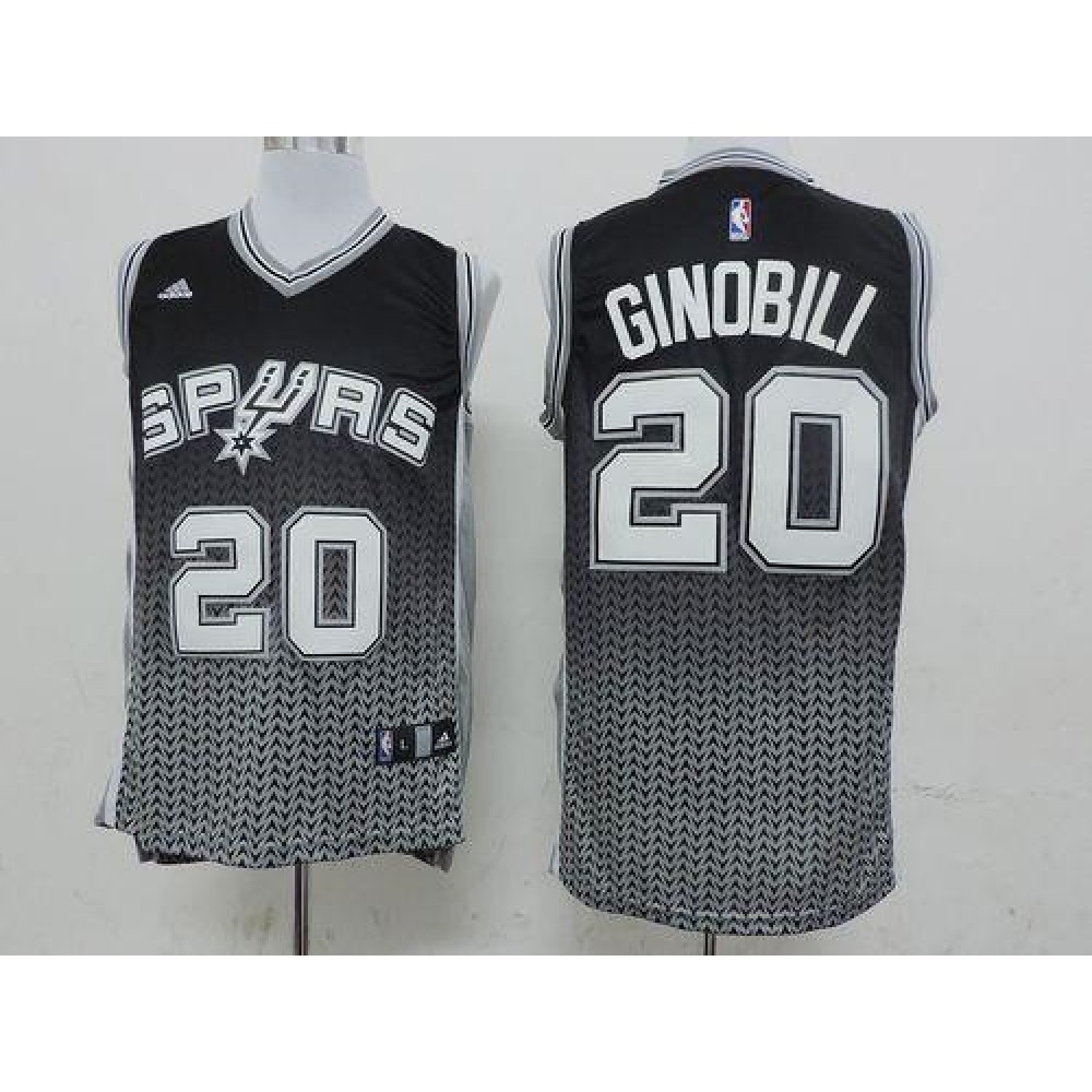 Spurs #20 Manu Ginobili Black Resonate Fashion Swingman Stitched NBA Jersey