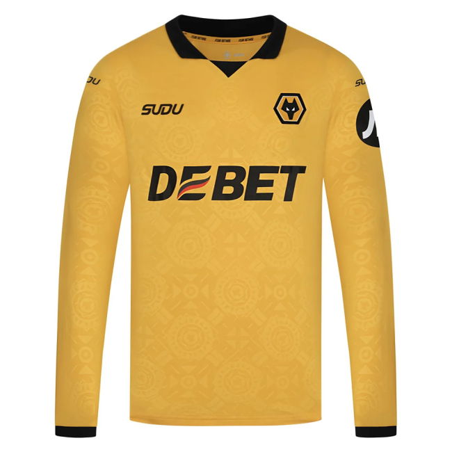Match Quality Wolves Wolves Long Sleeve Home Shirt Traore #6 2024-...