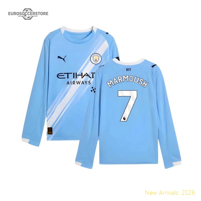 2025-2026 Premier League Team Home Marmoush Performance Fabric
