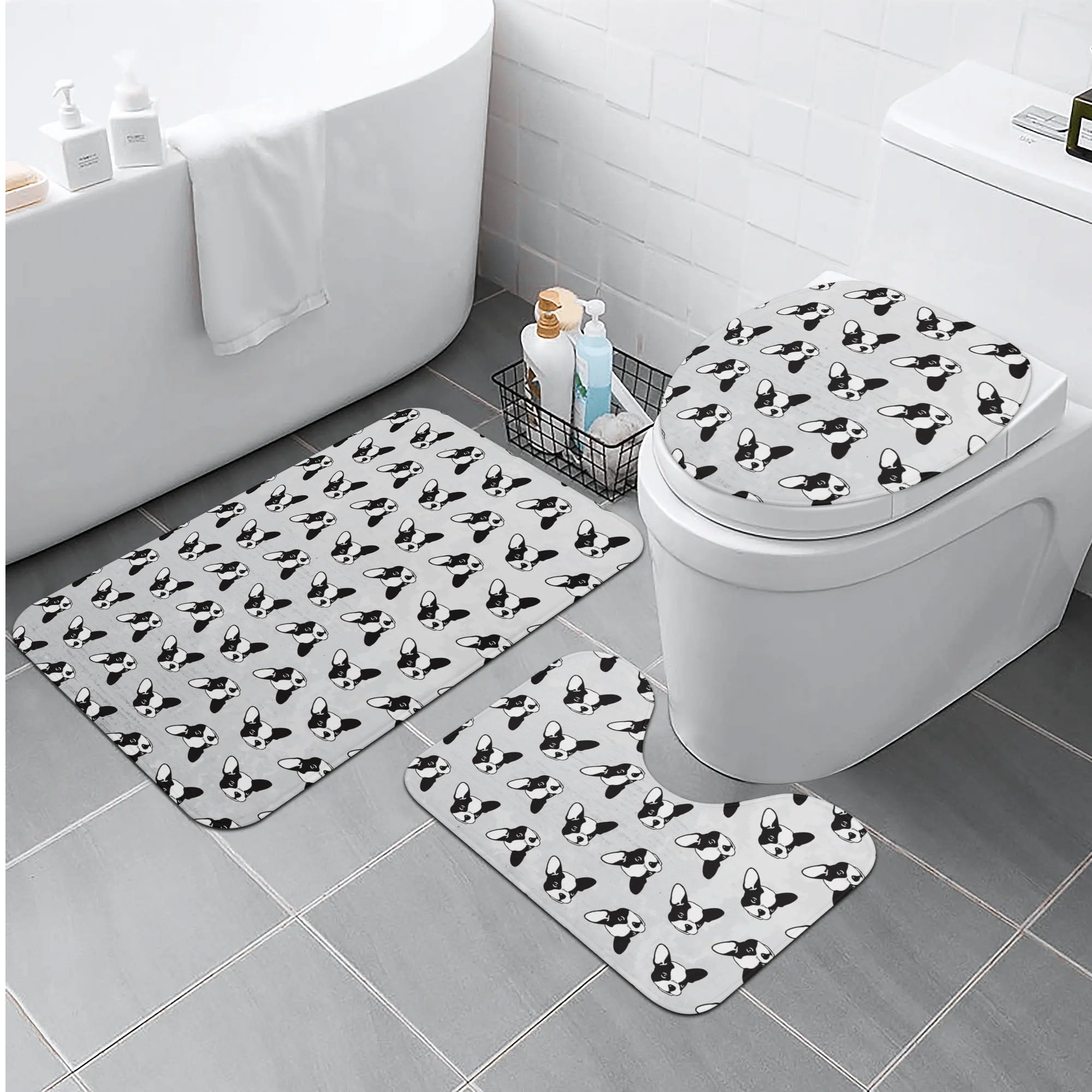 French Bulldog Gus Bathroom Toilet Set Frenchie Pet Item