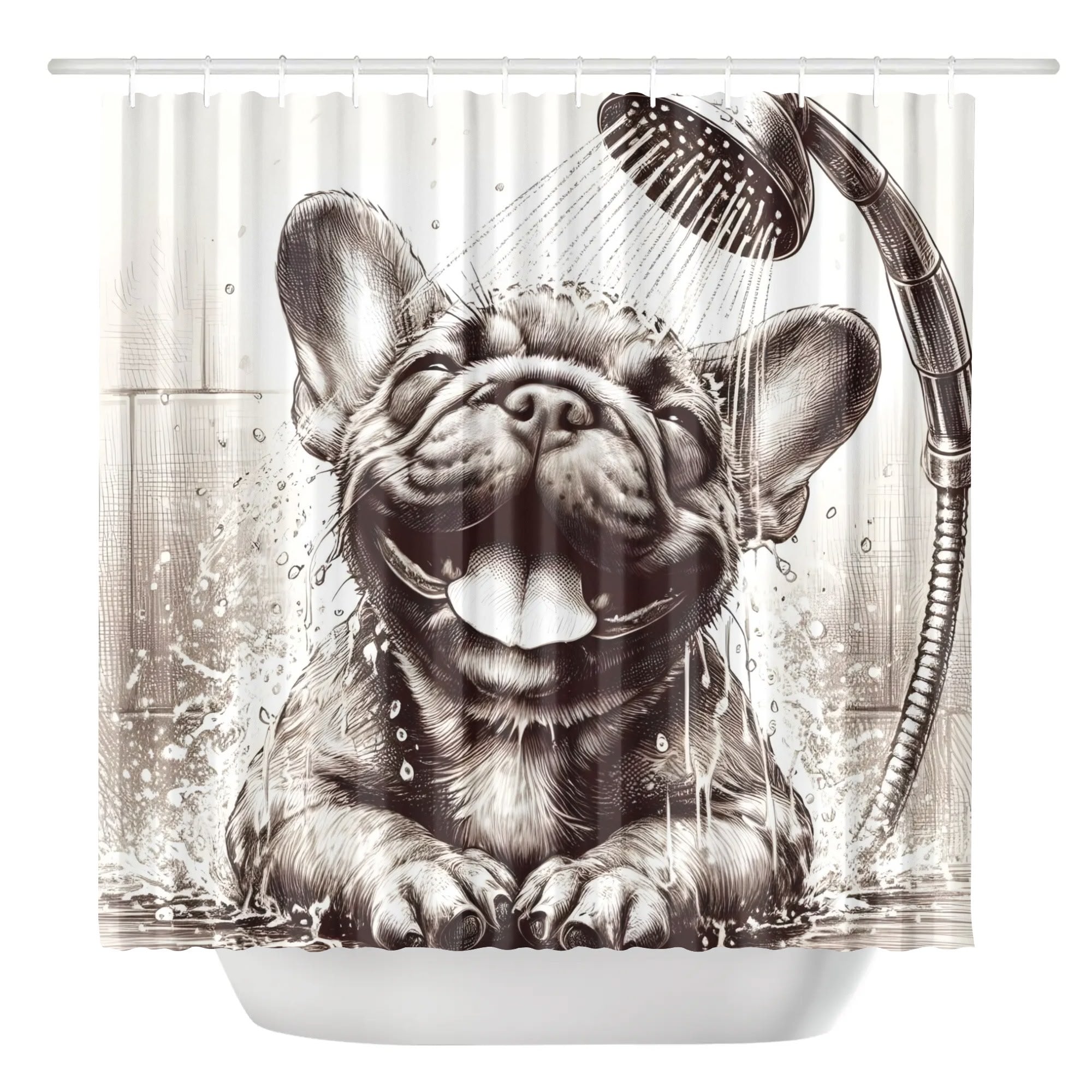 French Bulldog Hazel Shower Curtain For Frenchie Lovers Durable Dog Item