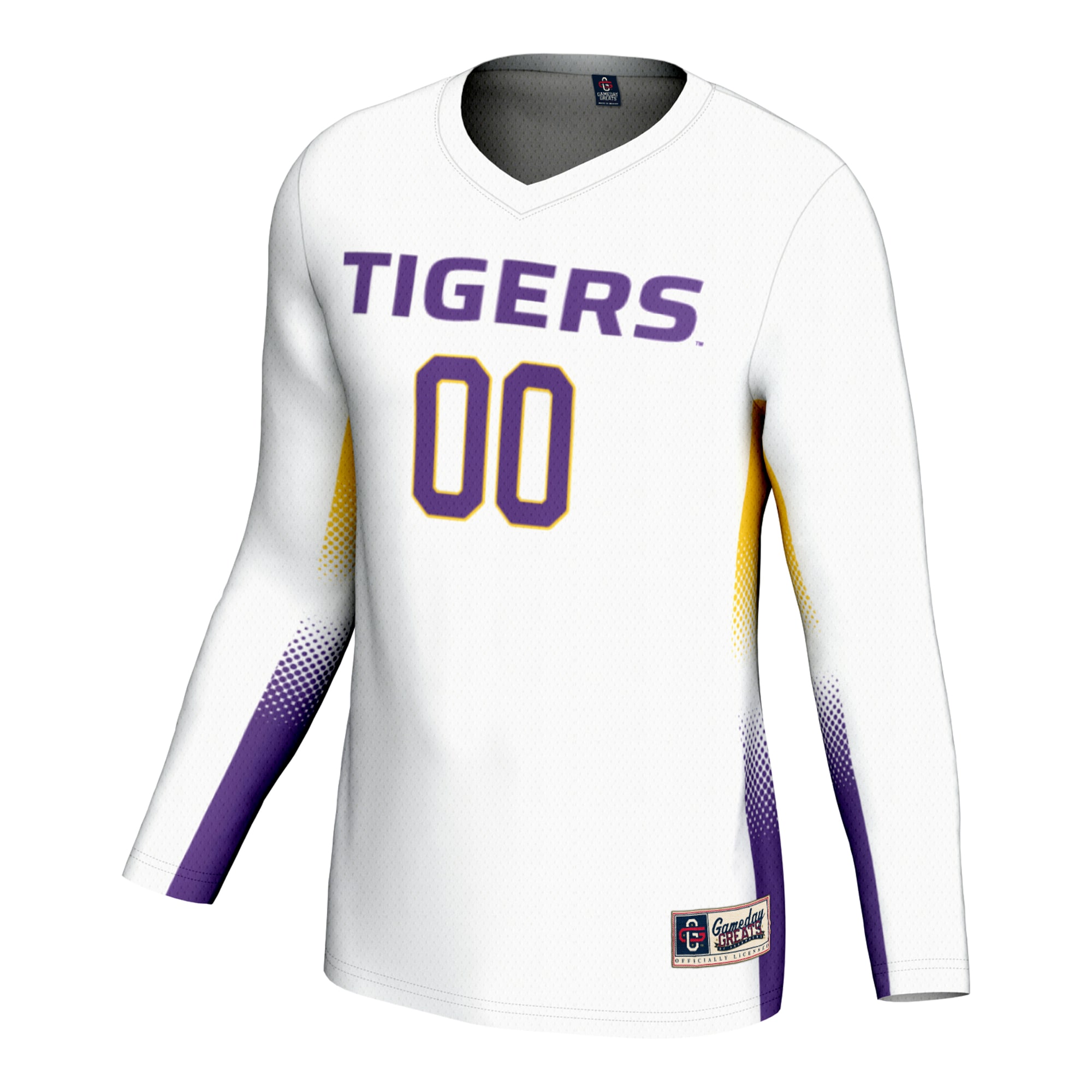 [DDG] LSU Tigers GameDay Greats Youth NIL Lightweight Volleyball Jersey - White