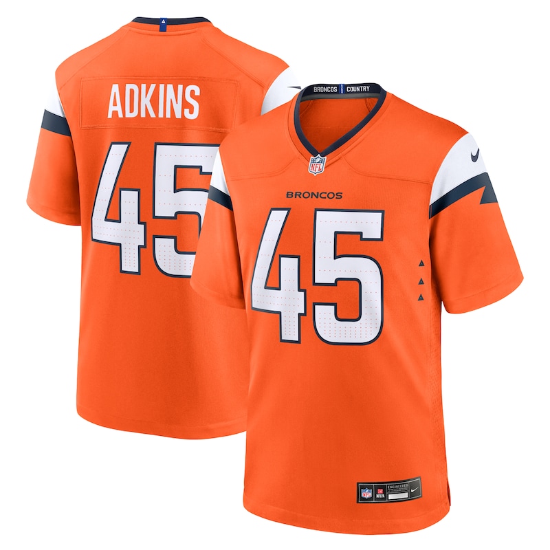 None Nate Adkins Denver Broncos Powerhouse Team Authentic Jersey