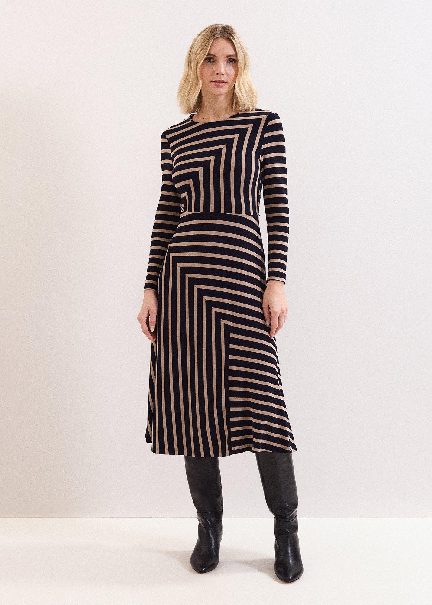Petite Mia Stripe Midi Dress