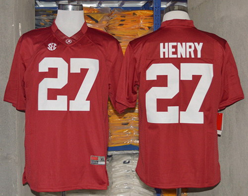 Men's Alabama Bama Red 2014 away jersey Derrick Henry #27 alternate
