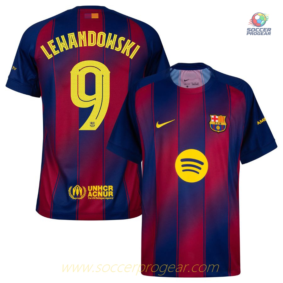 Barca Home Kids Edition Team Jersey 2025-26 Edition Lewandowski