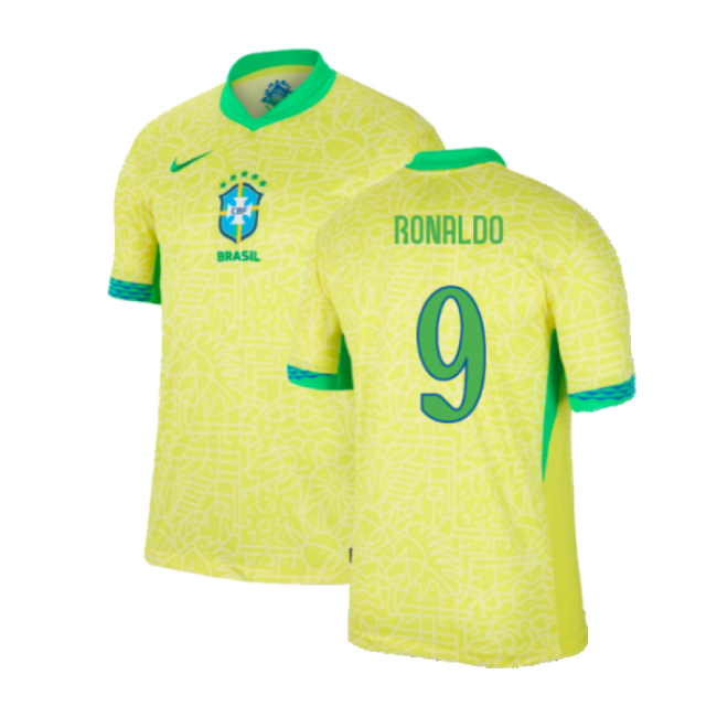 Cup 2024-2025 Brazil Home Dri-Fit Adv Match Shirt (Ronaldo 9)
