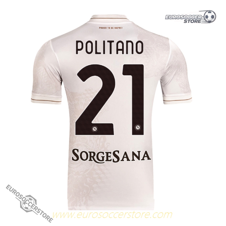 Napoli's 25-26 Season Away Jersey Featuring POLITANO #21