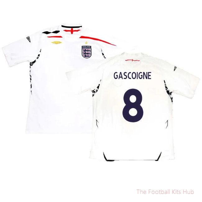 England 2007-09 Home Shirt (2XL) (Excellent) (GASCOIGNE 8)