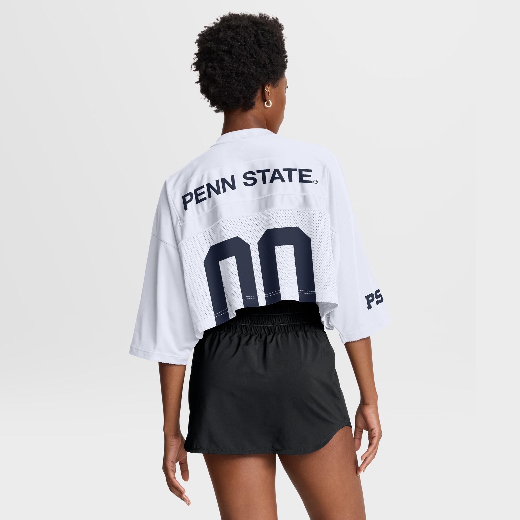 [NJP] Penn State Nittany Lions Women's Cropped Mesh Dri-FIT Fashion Jersey - White