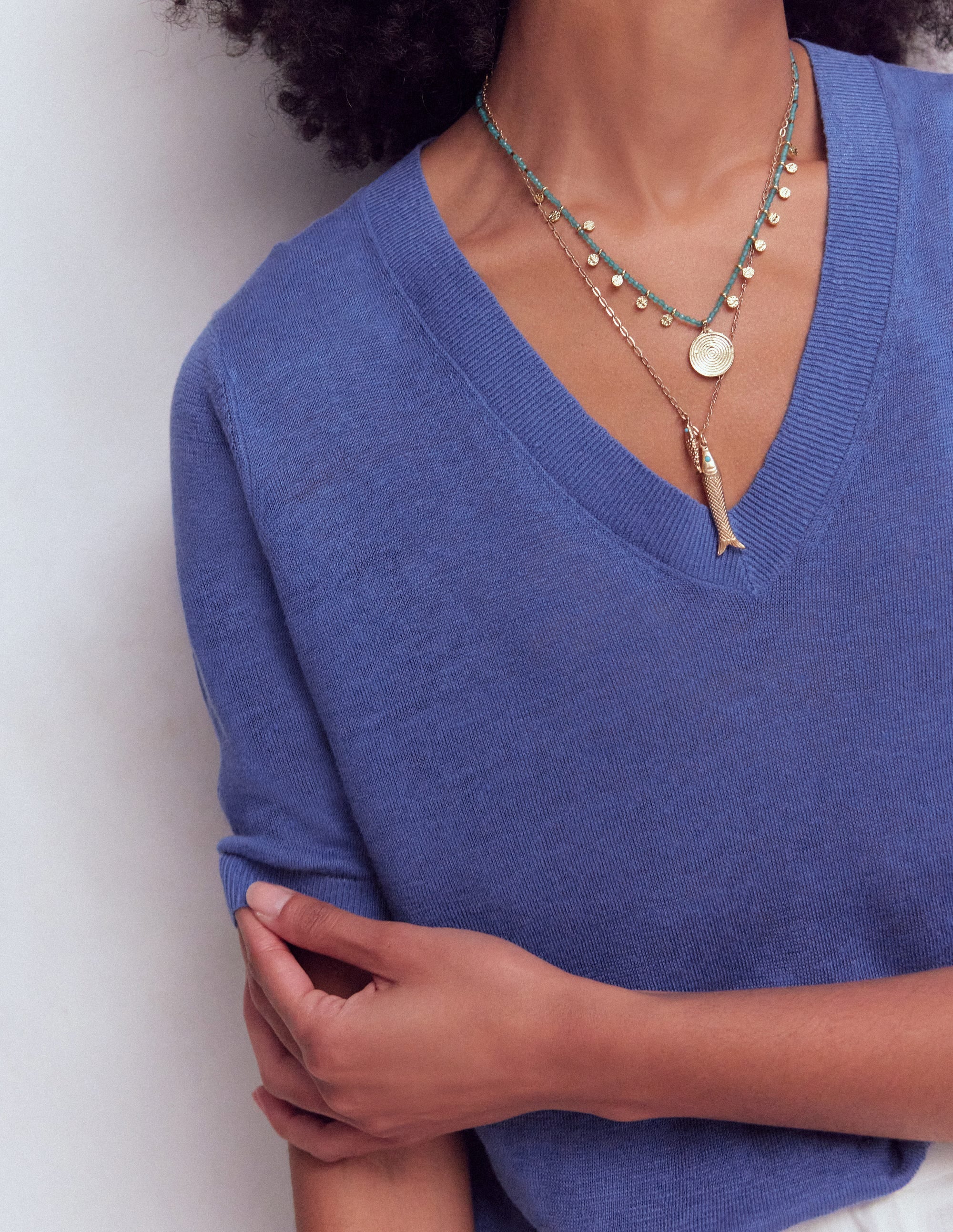 Agnes Linen V Neck T-Shirt