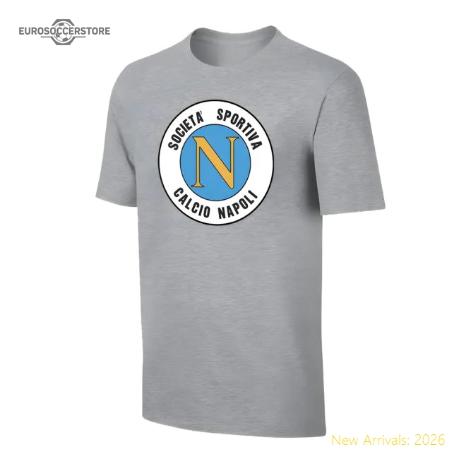 Professional-Grade Napoli \'Retro Logo\' T-Shirt - Grey