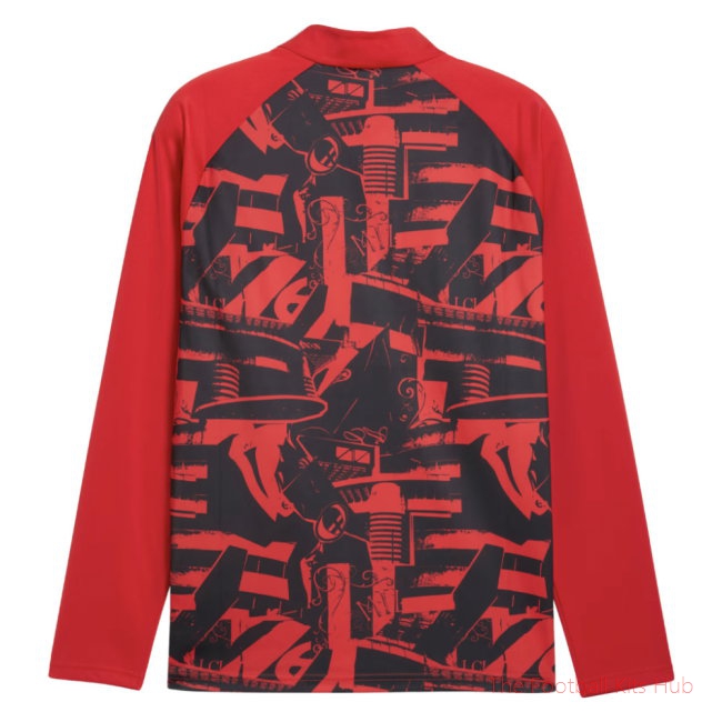 Premium AC Milan Warm Up 1/4 Zip 2026-2027 Top For Fans