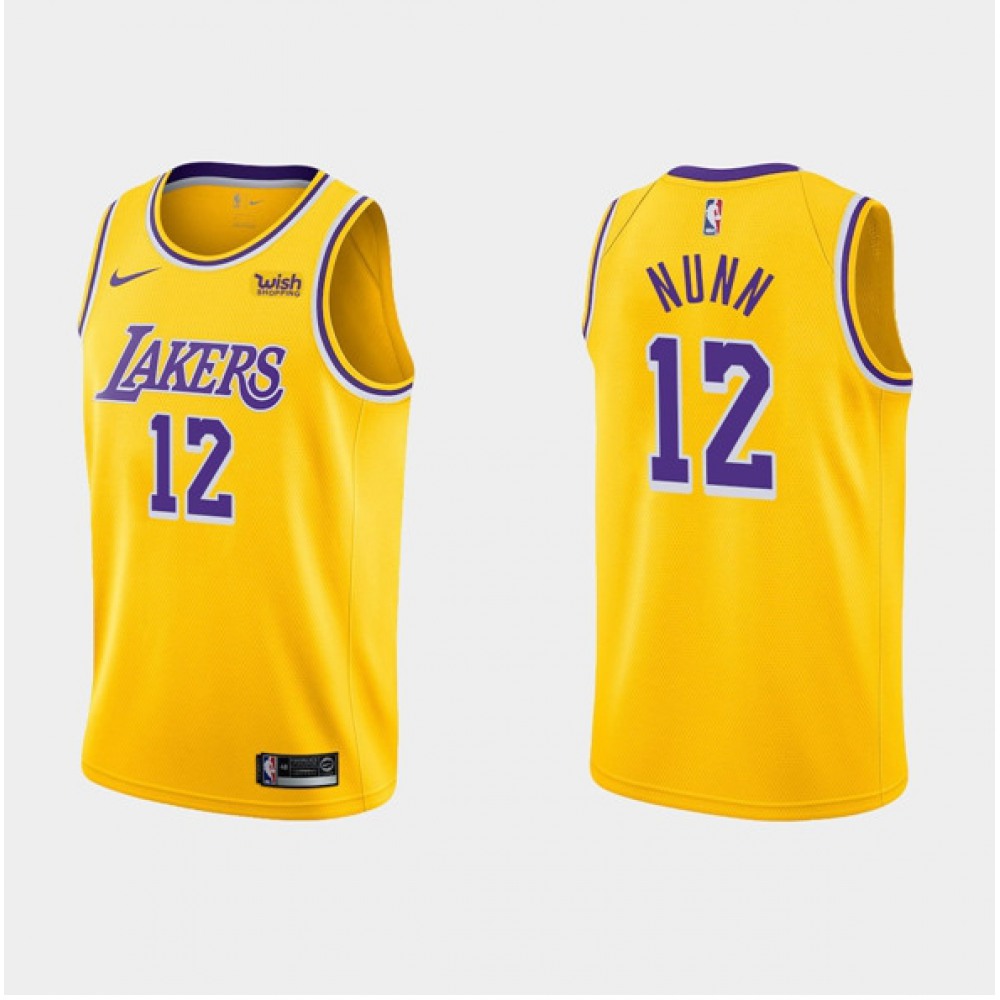 Cost-Effective Men's Lakers #12 Kendrick Yellow Basketball Jersey