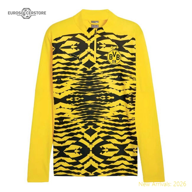 Popular 2024-2025 Borussia Dortmund Prematch 1/4 Zip Top (Yellow)
