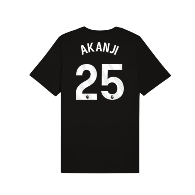2025-2026 Man City FtblESS Tee Black Akanji 25 Performance