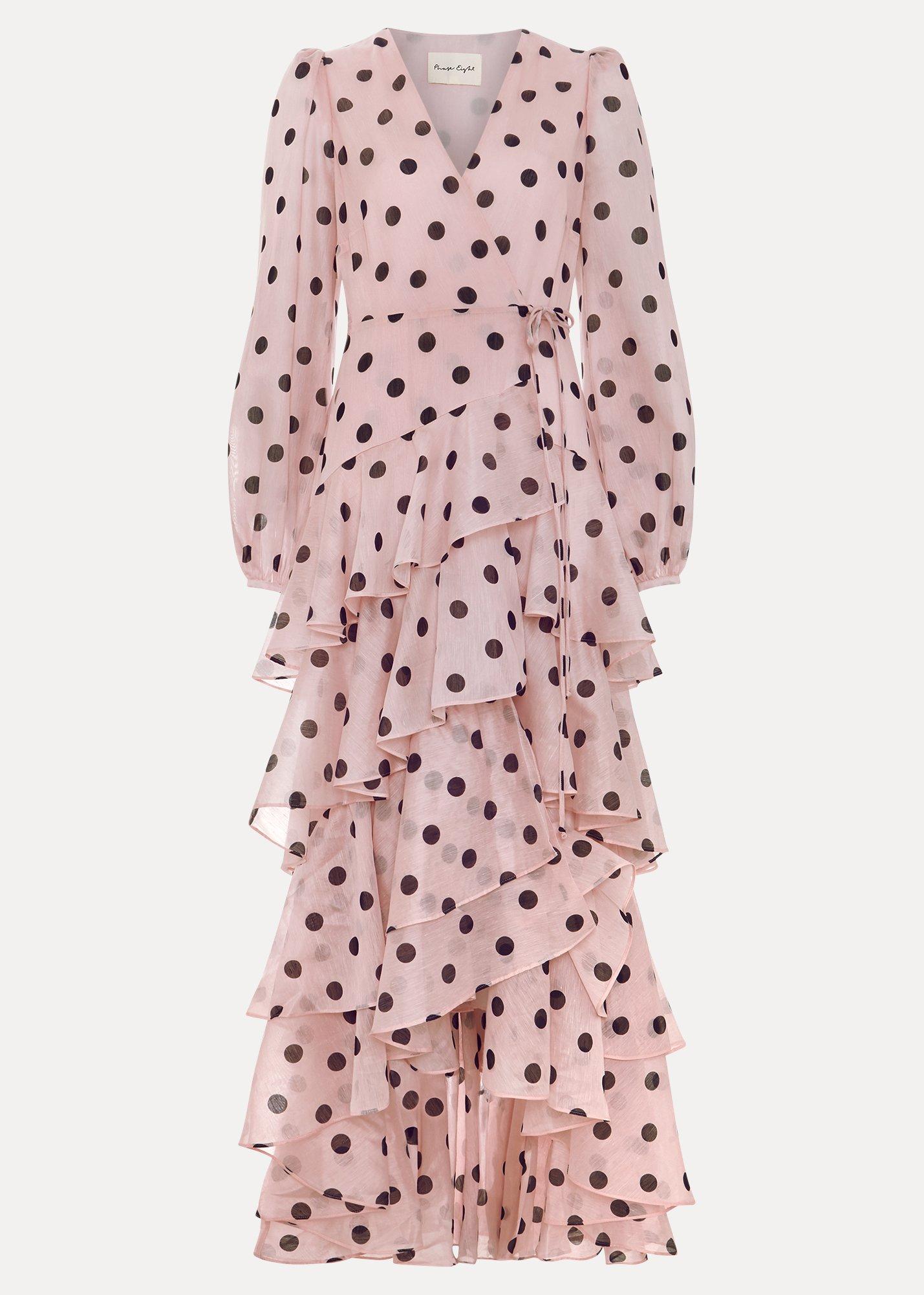Simone Spot Ruffle Maxi Dress