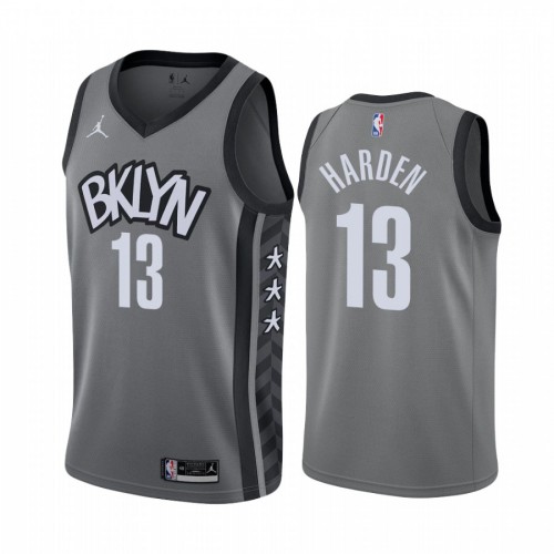 BKN Gray Nike J. Harden #13 NBA Jersey Game Day Wear Basketball Jersey