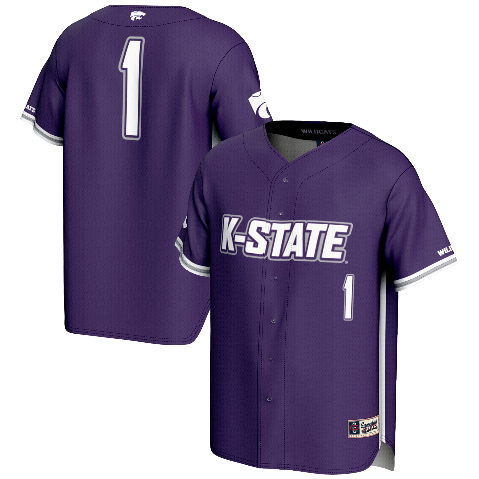 [NJP] Kansas State Wildcats GameDay Greats Youth Lightweight Baseball Jersey - Purple