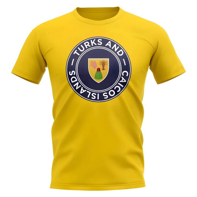 Tournament-Edition Turks And Caicos Football Badge T-Shirt (Yellow)