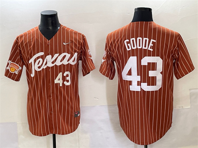 Men's UT Longhorns Orange 2025 durabl Leighann Goode #43 moisture