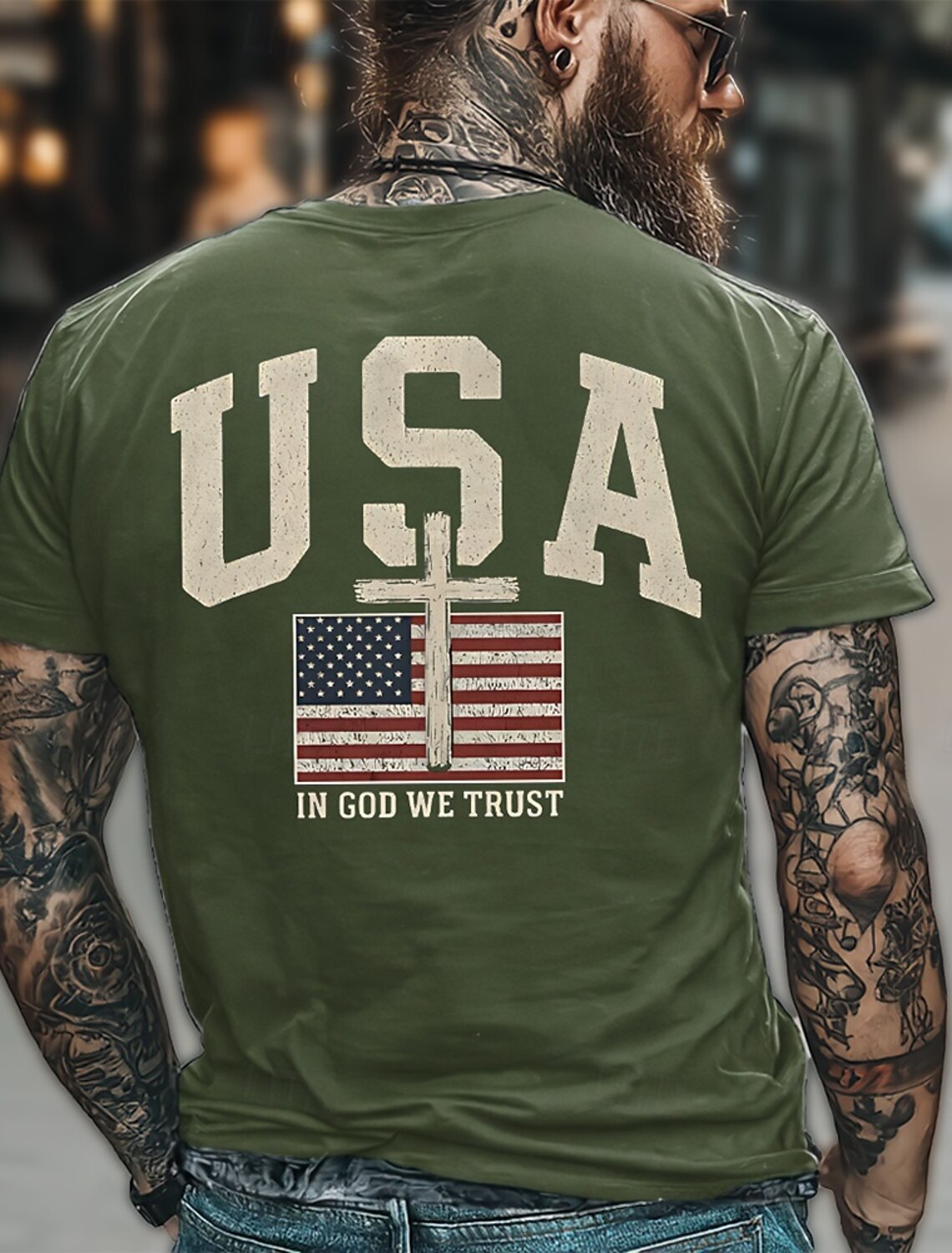 Men's Graphic Cross T Shirt Tee Short Sleeve 3D Print Crew Neck