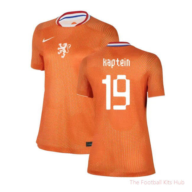 2025-2026 Netherlands Womens Team Home Shirt (Ladies) (Kaptein 19)