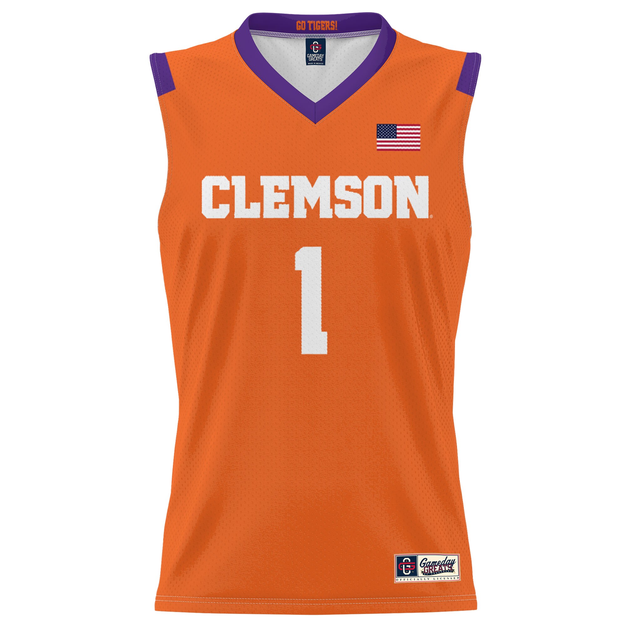 [NJP] Clemson Tigers GameDay Greats Youth Lightweight Basketball Jersey - Orange
