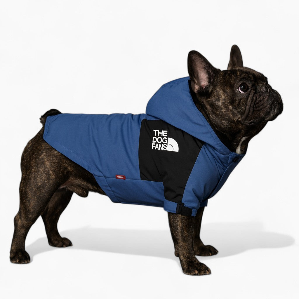 Denimutt Frenchie Denim Blue Raincoat – Windproof Waterproof Dog Jacket