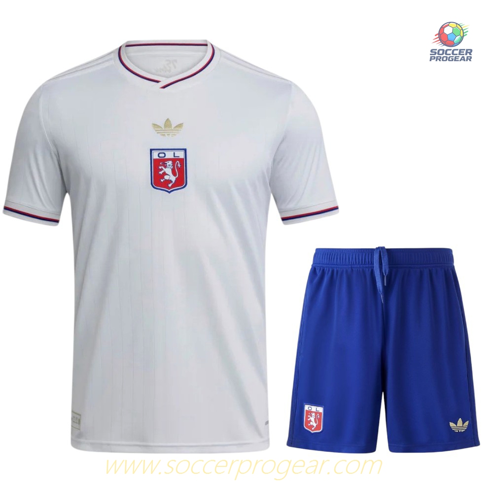 OL Ligue 1 Uber Eats Olympique Lyonnais 75th Anniversary Children Soccer Uniform Football Jersey