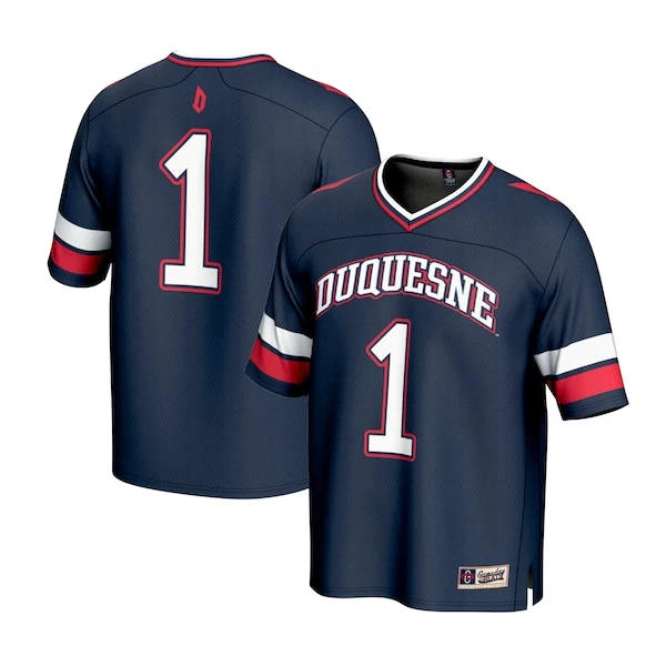 [NJP] Duquesne Dukes GameDay Greats?Unisex?Lightweight Collegiate Football Fashion Jersey - Navy