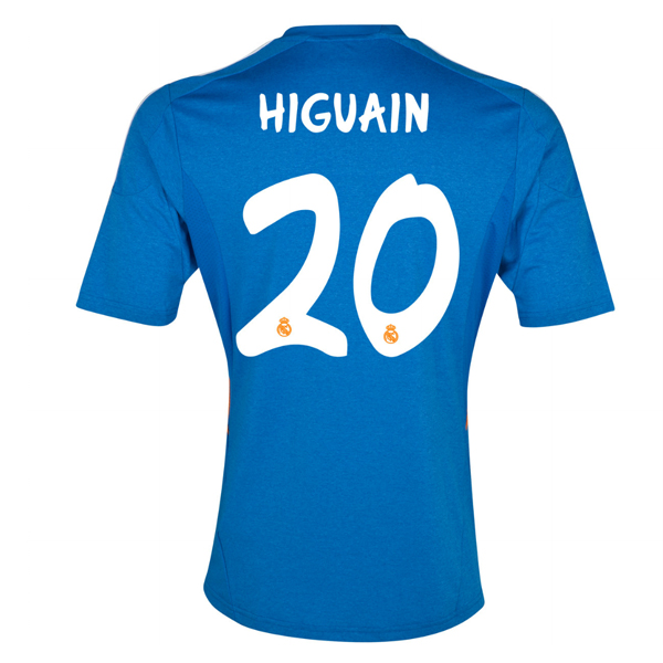 13-14 Real Madrid 20 Higuain Away Blue Soccer Jersey Shirt - Official
