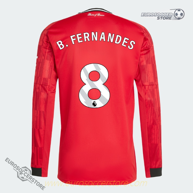 Manchester United 25-26 Home Long Sleeve B. FERNANDES 8 Football Jersey